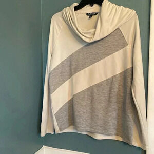Ralph Lauren cream and grey cowl neck women’s top size medium